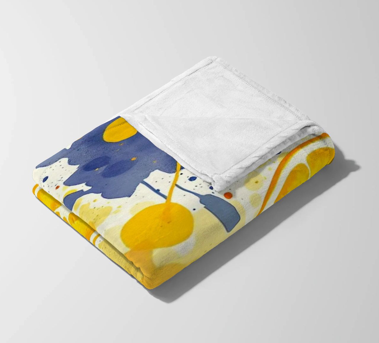 disegno astratto con arance, limoni e spruzzi di colore coperta in pile da DesignDoodle