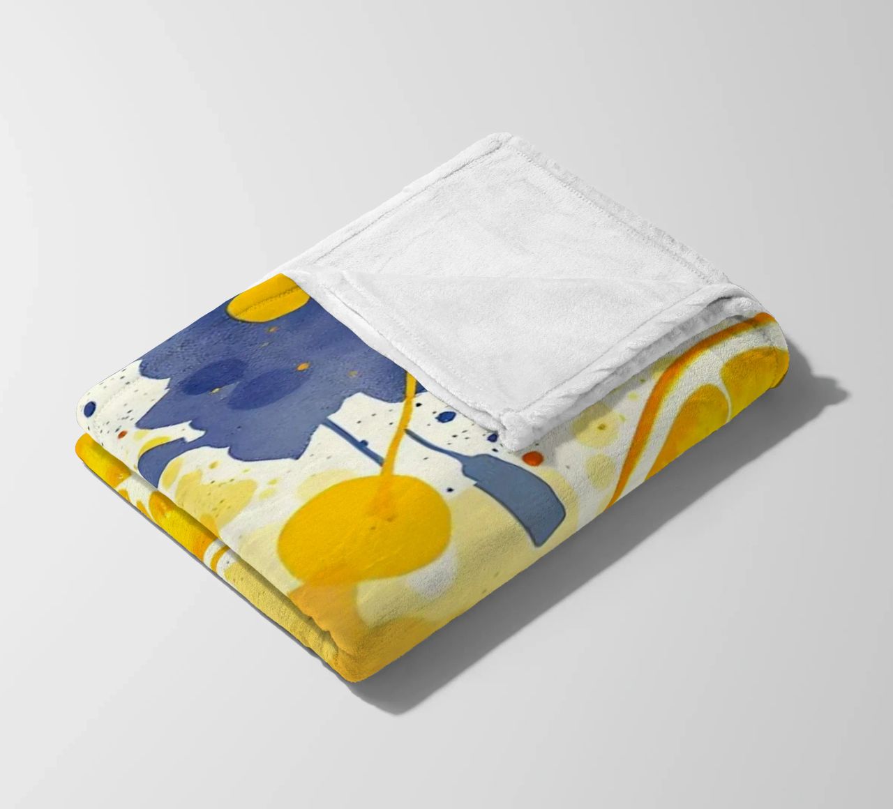 disegno astratto con arance, limoni e spruzzi di colore coperta in pile da DesignDoodle