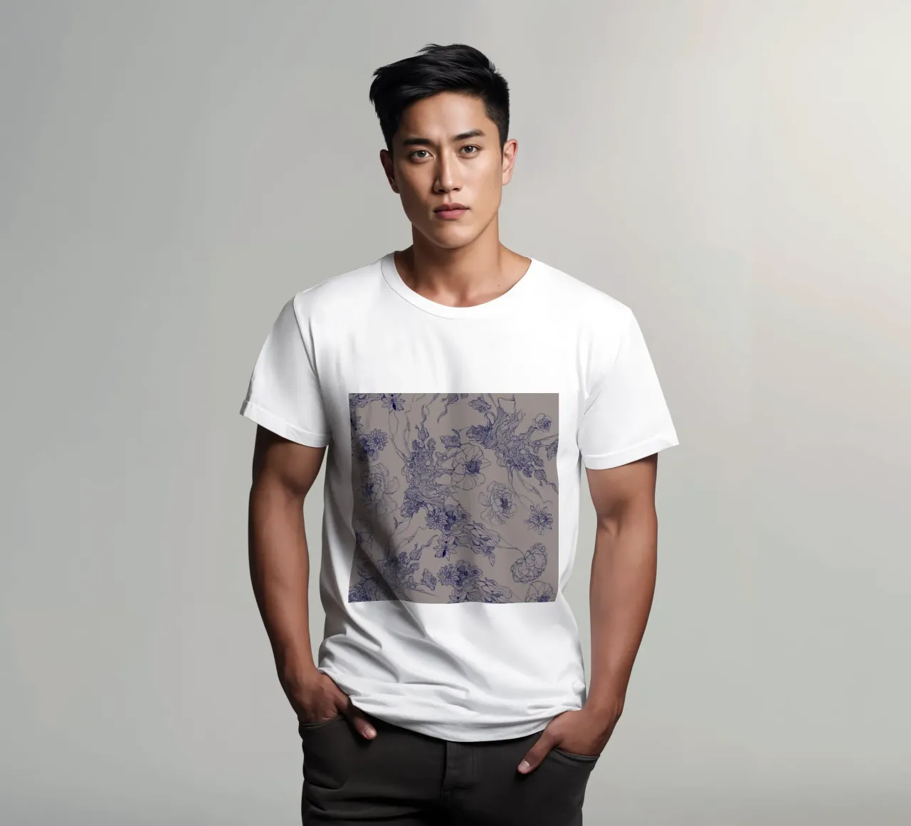 blue flora t-shirt by Giulio Iurissevich
