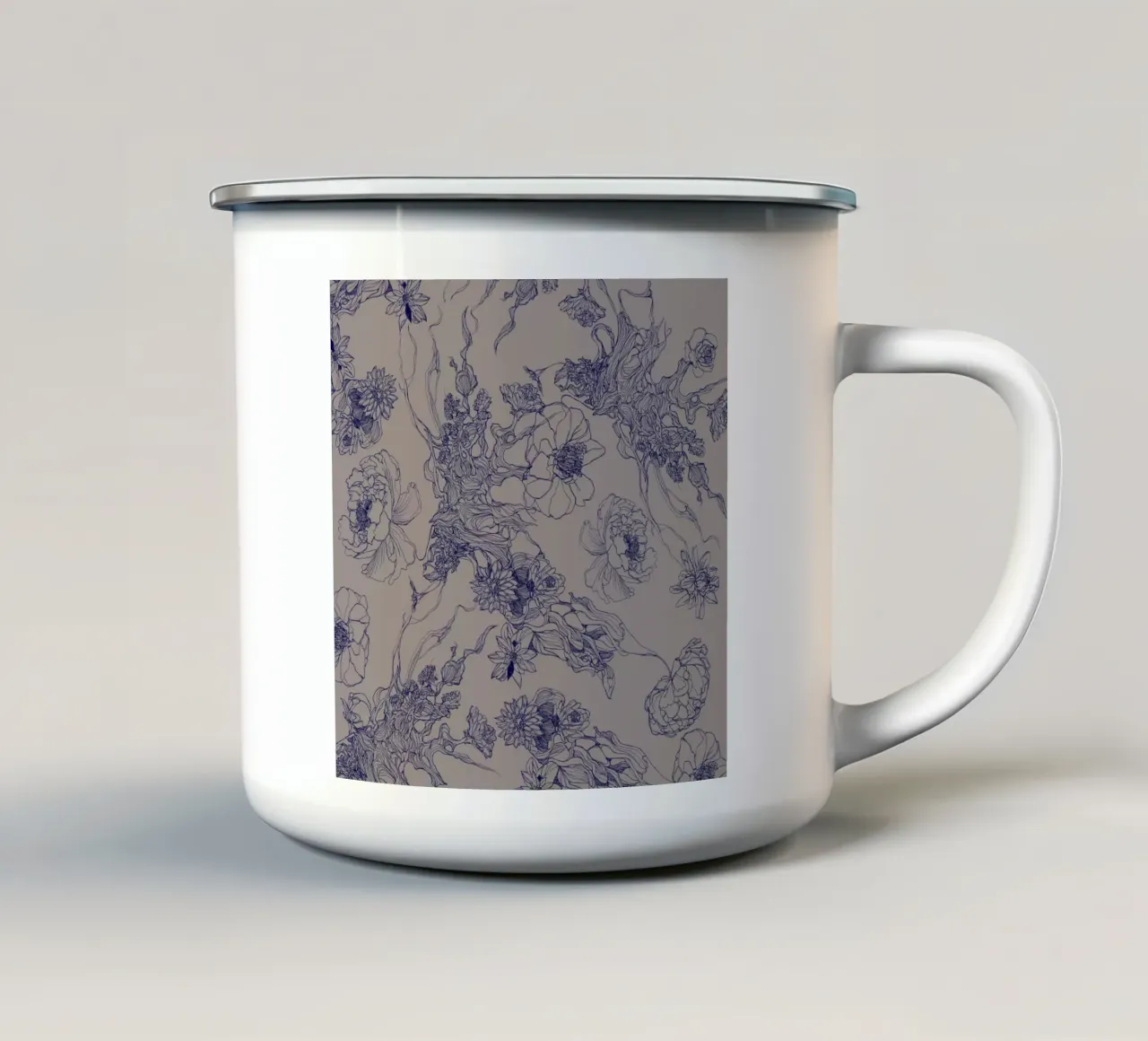 flora blu tazza in smalto da Giulio Iurissevich