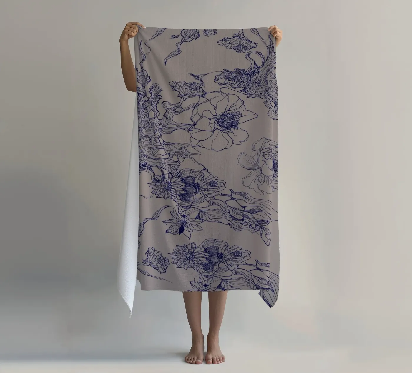 blue flora telo mare da Giulio Iurissevich