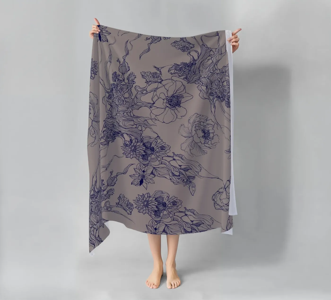 blue flora telo mare da Giulio Iurissevich