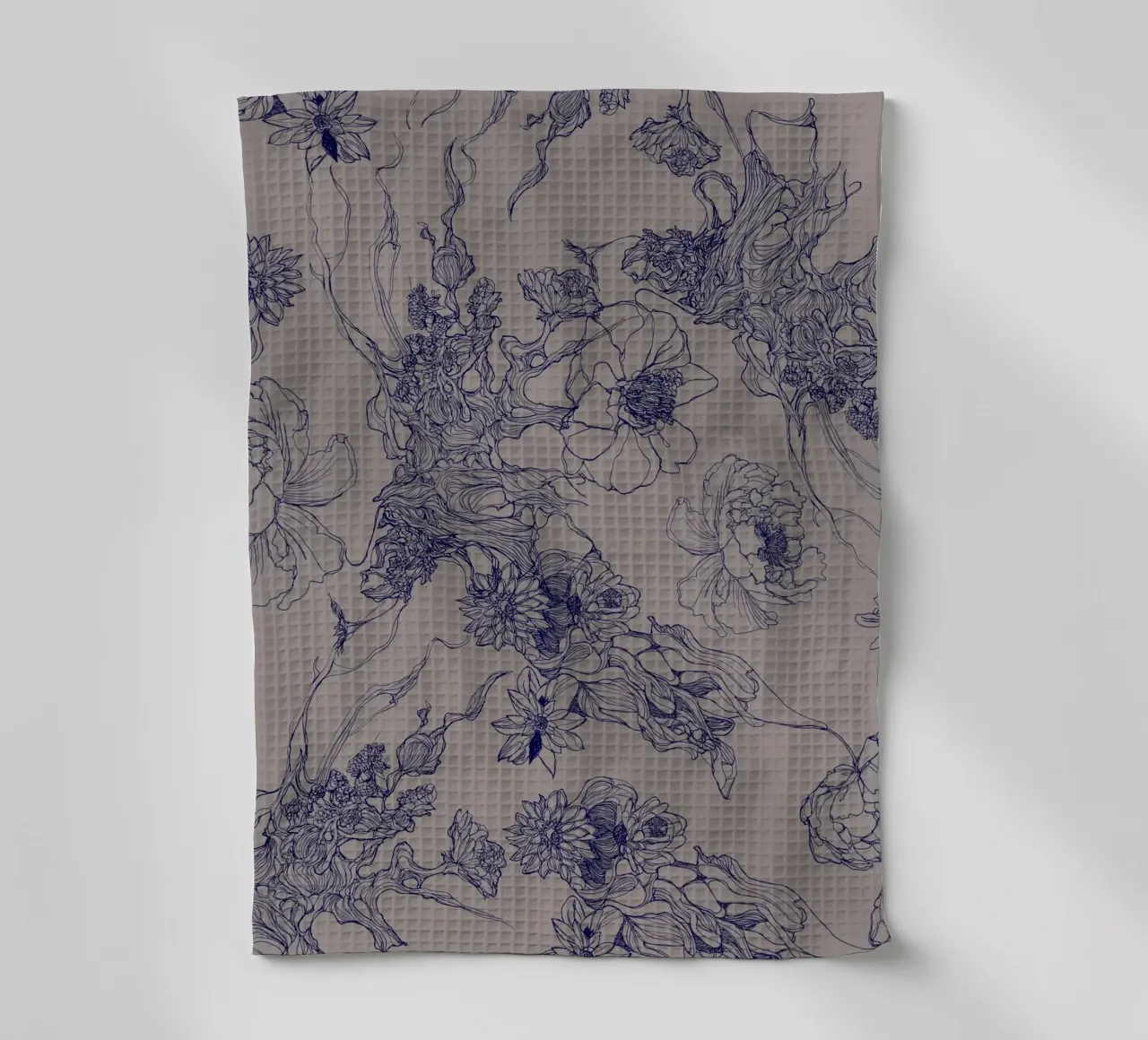 blue flora tea towel by Giulio Iurissevich