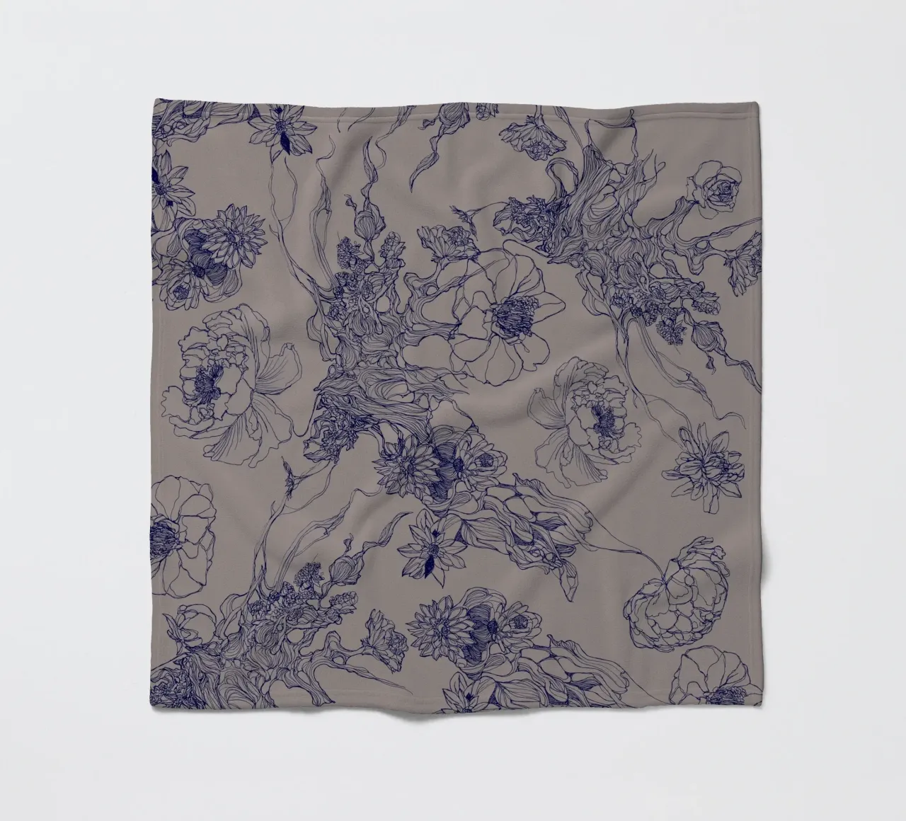 blue flora fleece blanket by Giulio Iurissevich