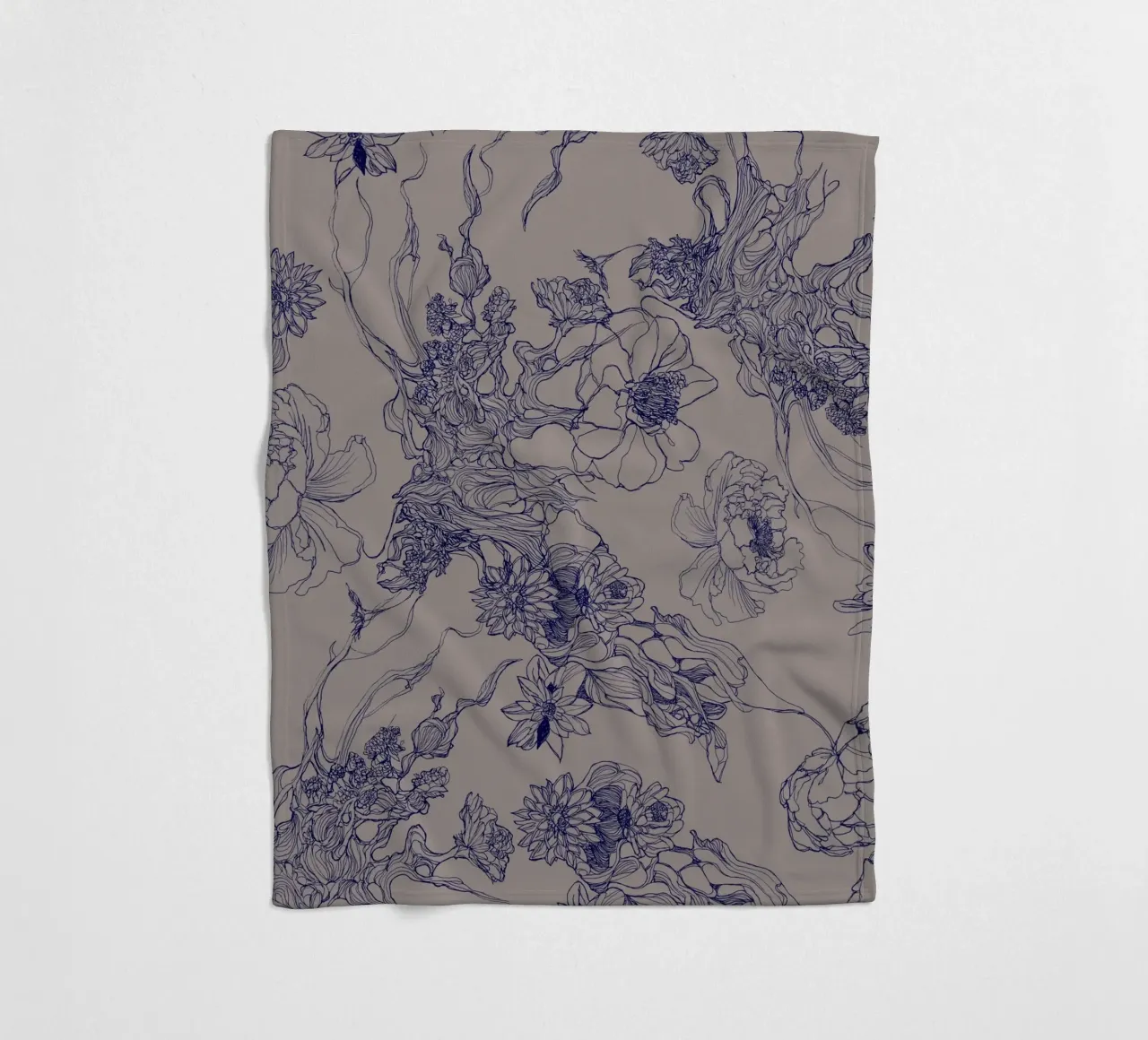 blue flora fleece blanket by Giulio Iurissevich