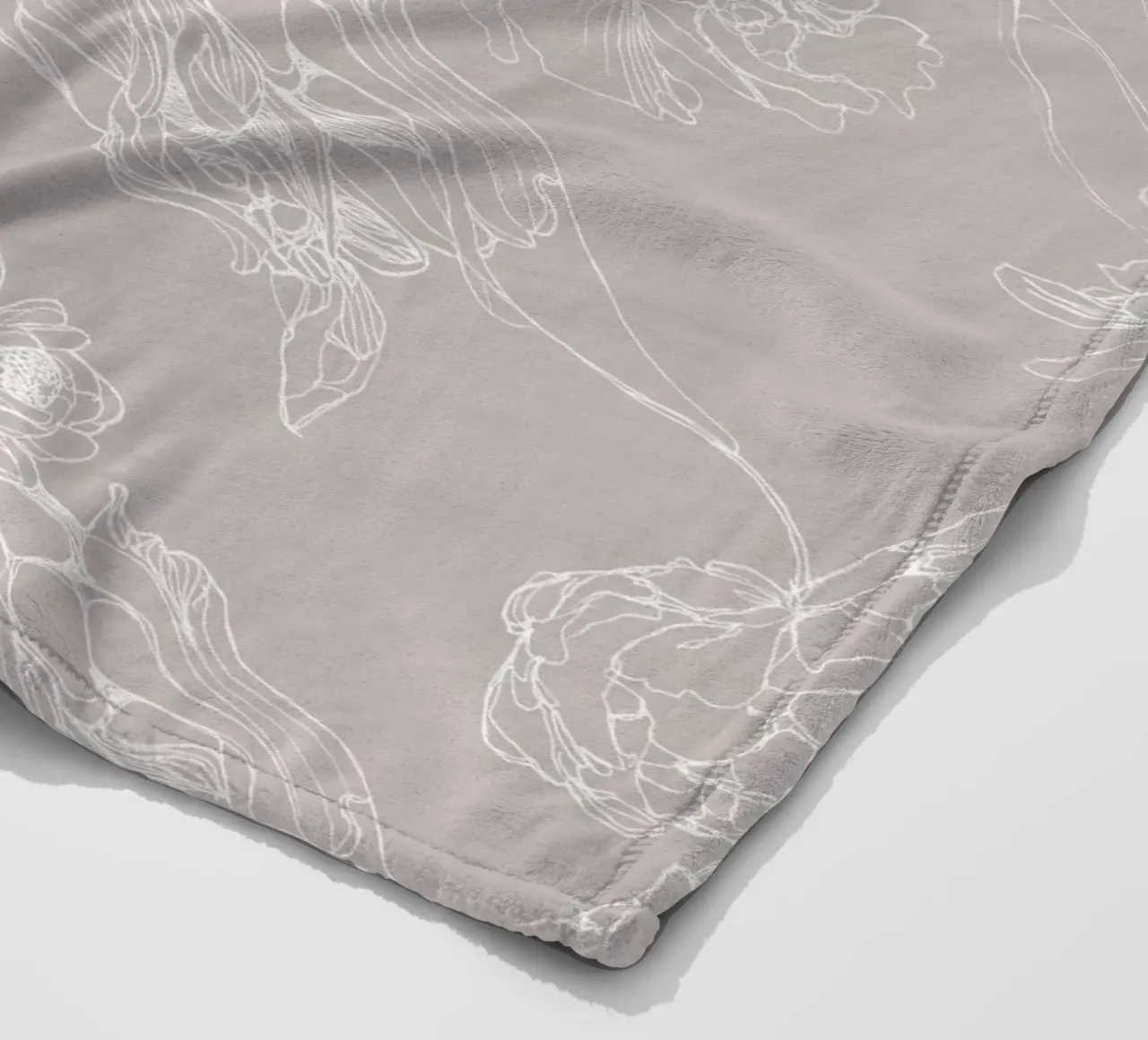 white flora fleece blanket by Giulio Iurissevich