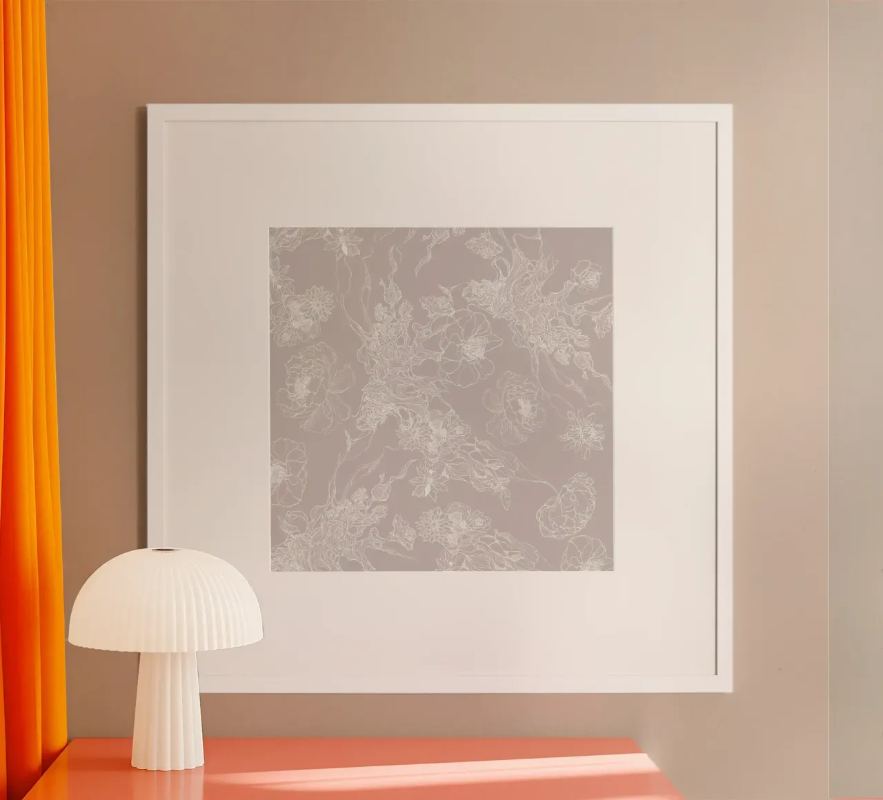 witte flora poster van Giulio Iurissevich