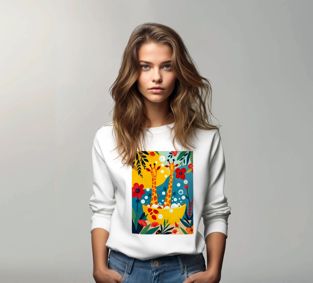 JIRAFAS EN LA BAÑERA sudadera de ARTOMATIC