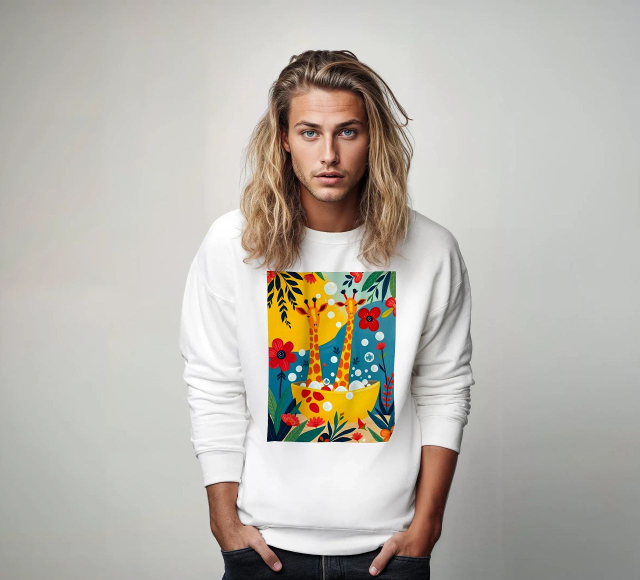 JIRAFAS EN LA BAÑERA sudadera de ARTOMATIC