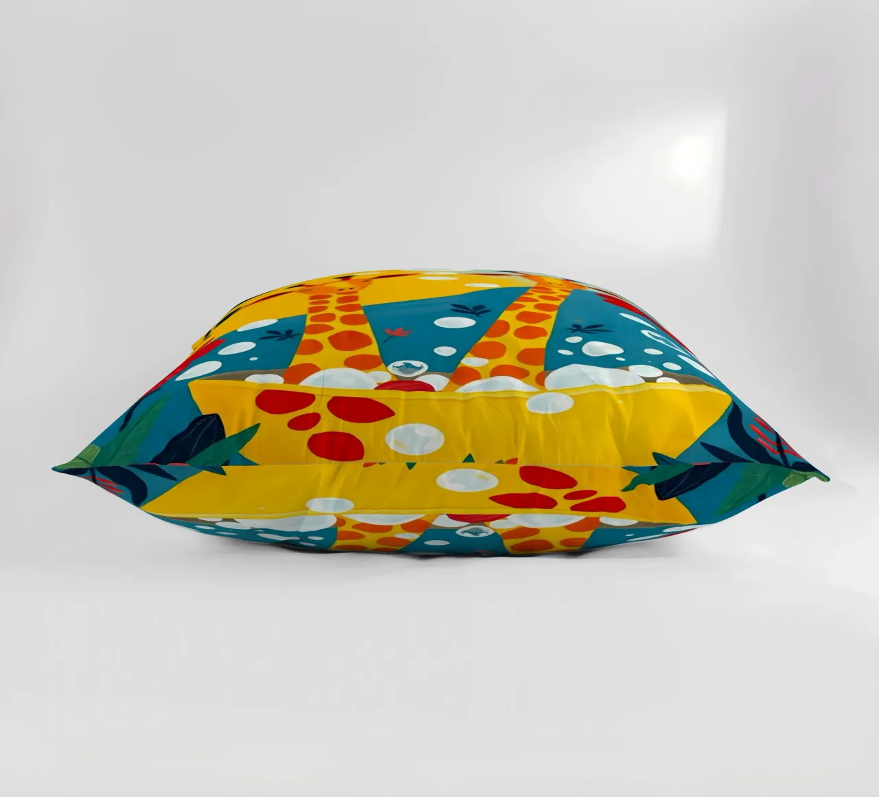 GIRAFFES IN BATH decorative cushion by ARTOMATIC