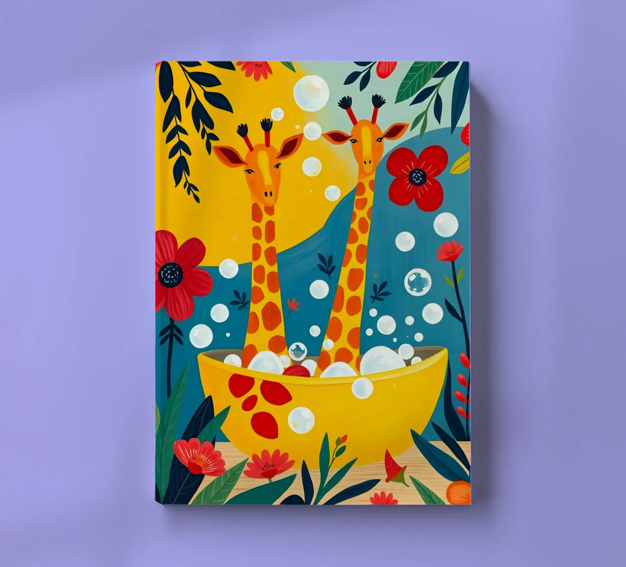GIRAFFES IN BATH notebook by ARTOMATIC
