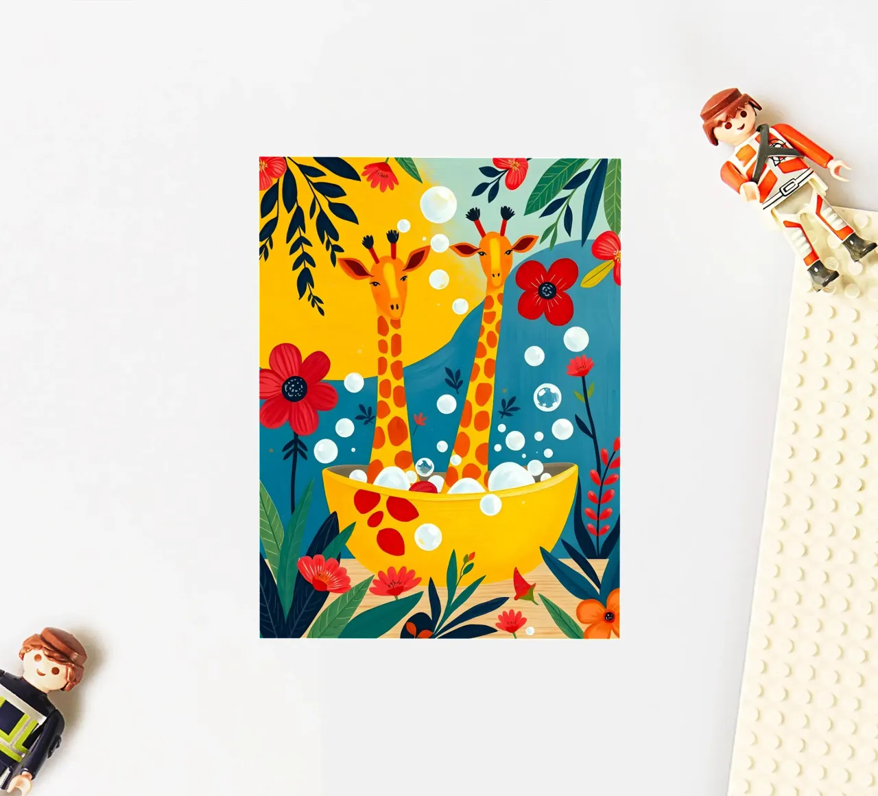 GIRAFFES IN BATH sticker by ARTOMATIC