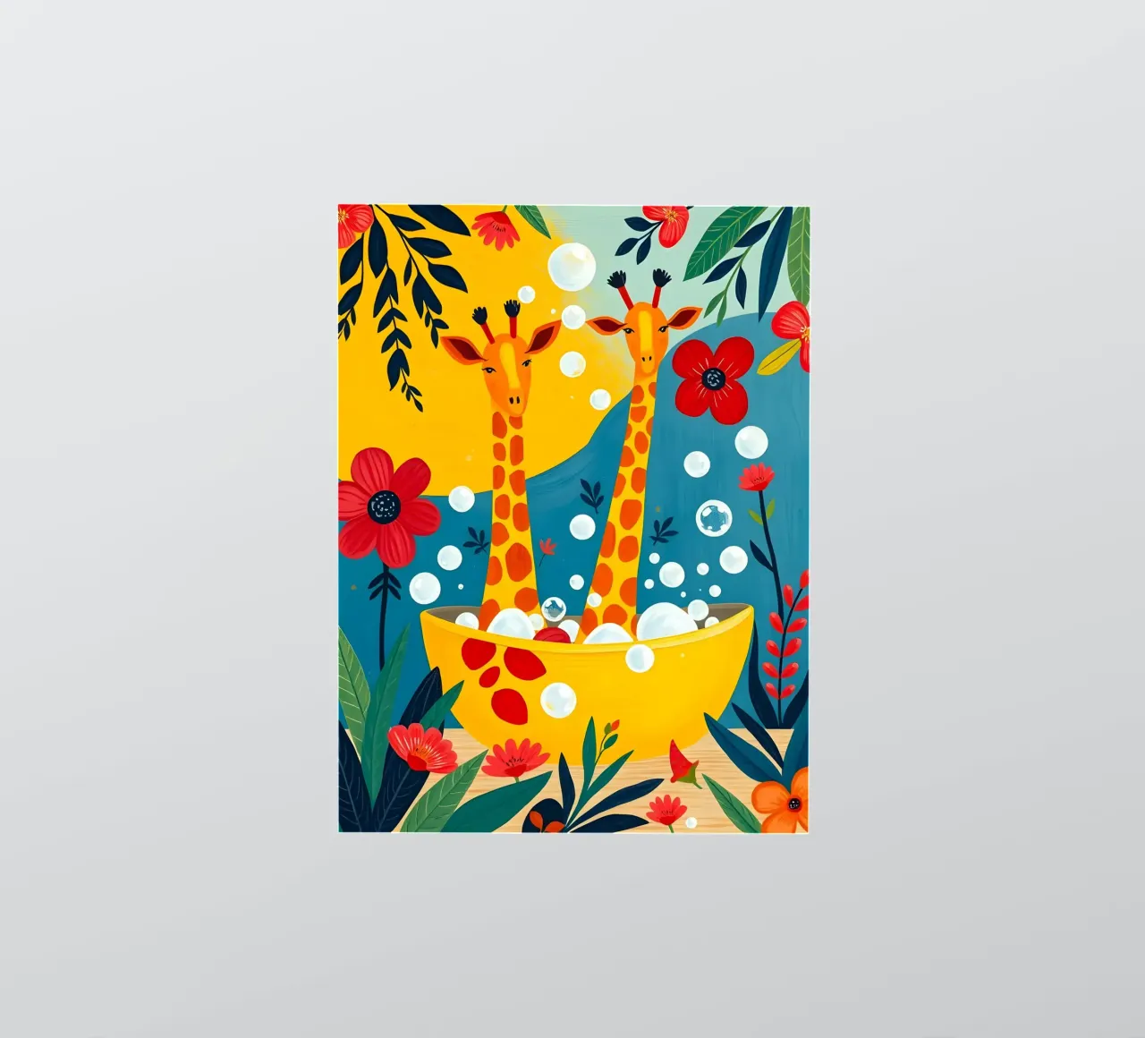 GIRAFFES IN BATH sticker by ARTOMATIC