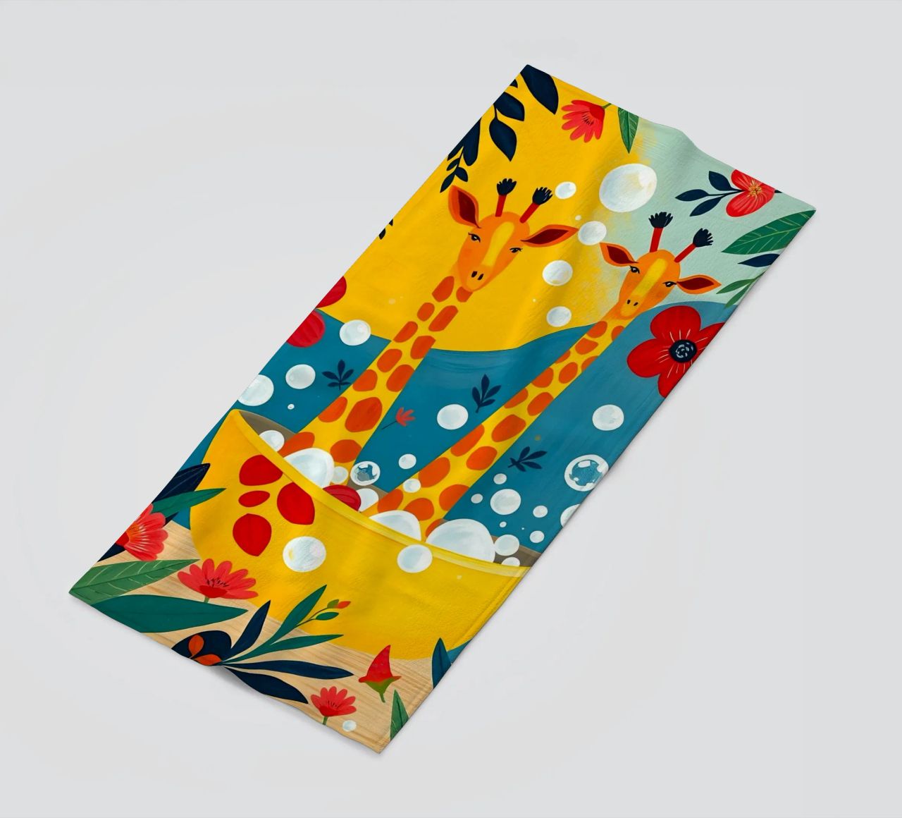 GIRAFES DANS LE BAIN serviette de plage de ARTOMATIC