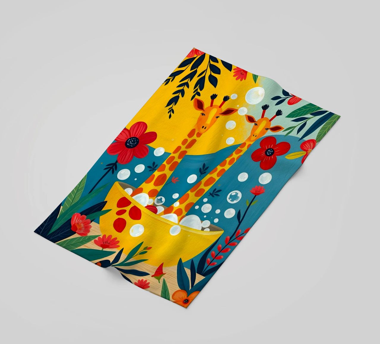 GIRAFES DANS LE BAIN serviette de plage de ARTOMATIC