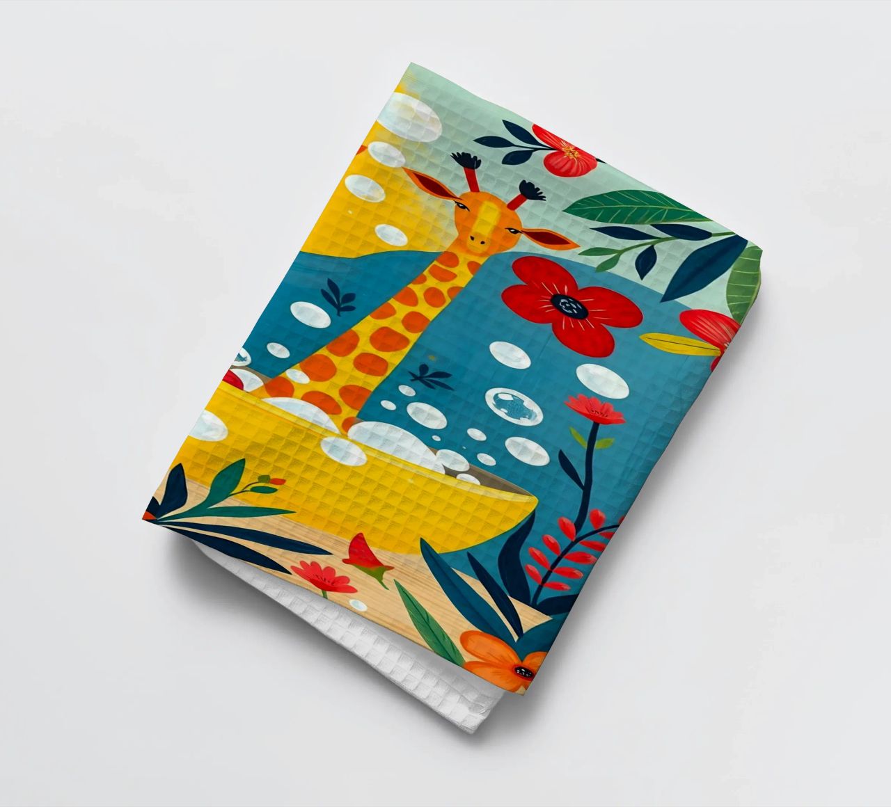 GIRAFES DANS LE BAIN torchon de ARTOMATIC