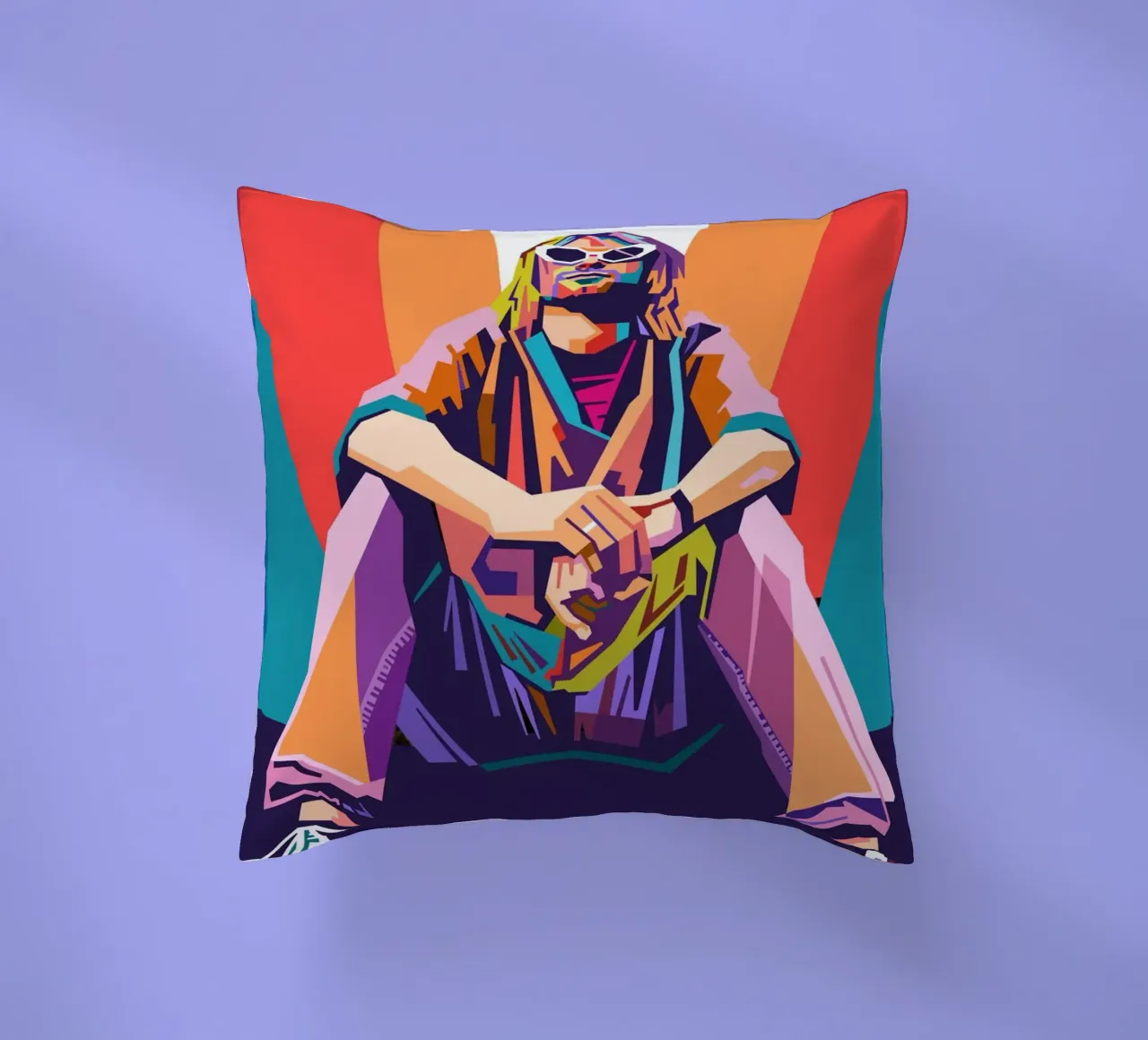 Ritratto pop art di Kurt Cobain cuscino da Hantamrata