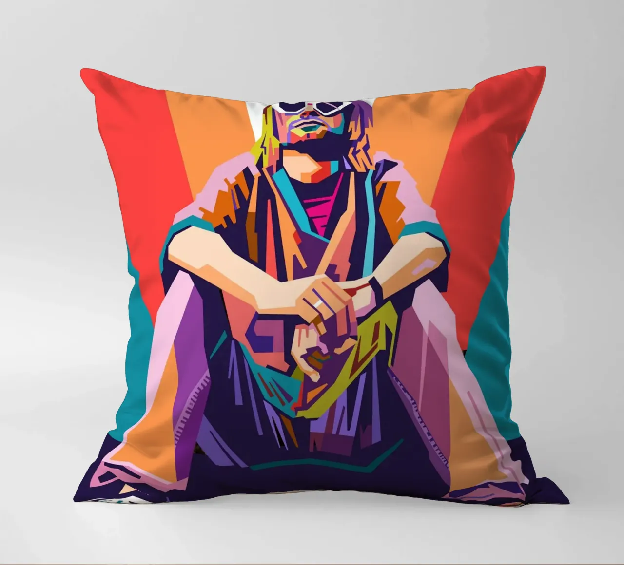 Ritratto pop art di Kurt Cobain cuscino da Hantamrata