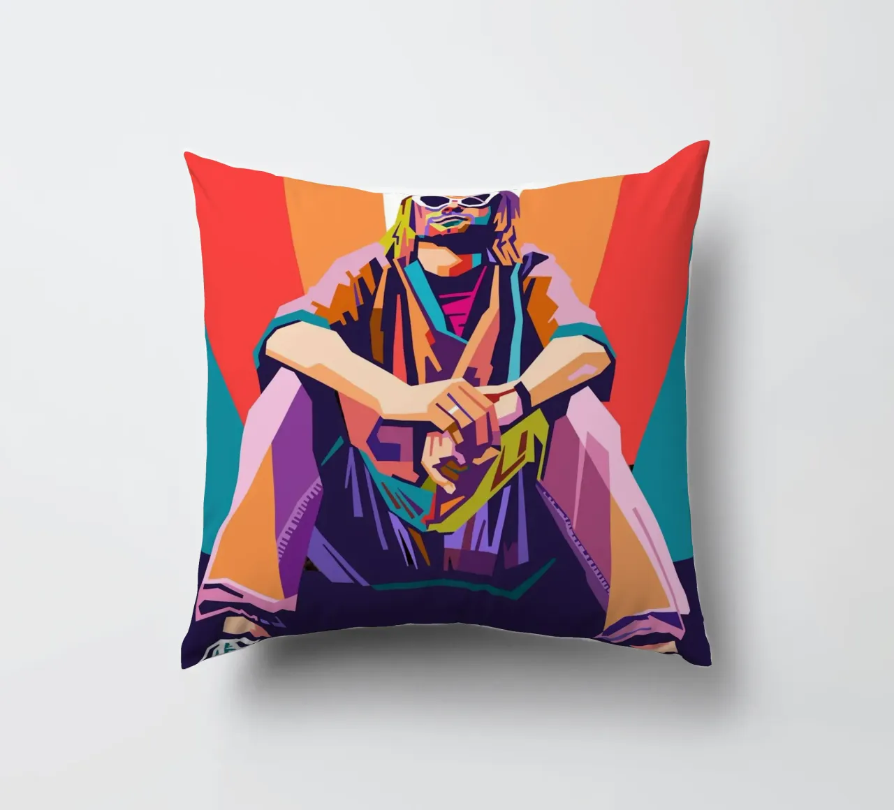 Ritratto pop art di Kurt Cobain cuscino da Hantamrata