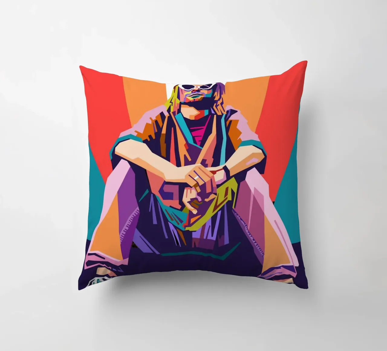 Ritratto pop art di Kurt Cobain cuscino da Hantamrata