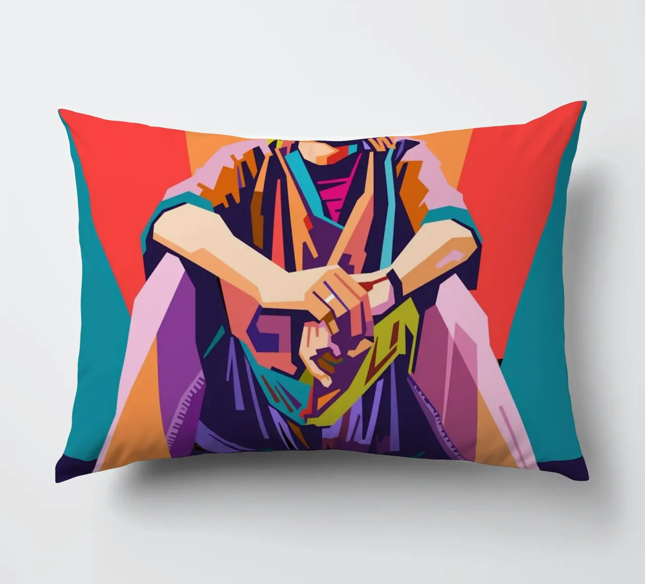 Ritratto pop art di Kurt Cobain cuscino da Hantamrata