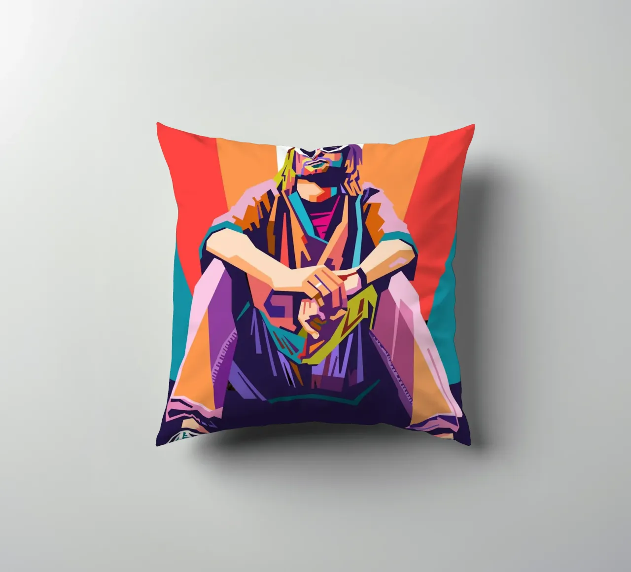 Ritratto pop art di Kurt Cobain cuscino da Hantamrata