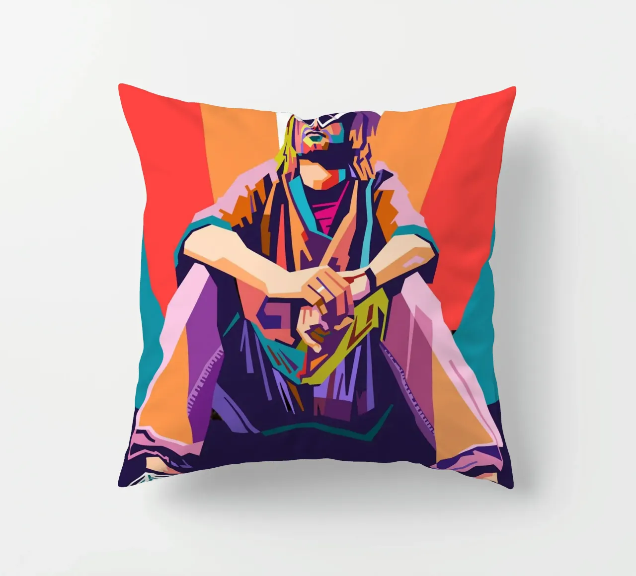 Ritratto pop art di Kurt Cobain cuscino da Hantamrata