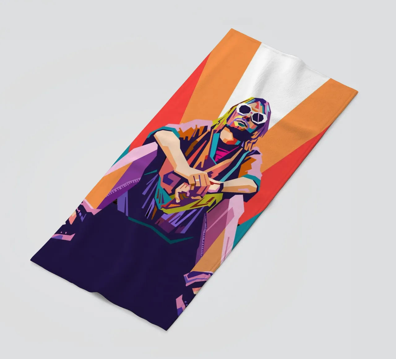 Ritratto pop art di Kurt Cobain telo mare da Hantamrata