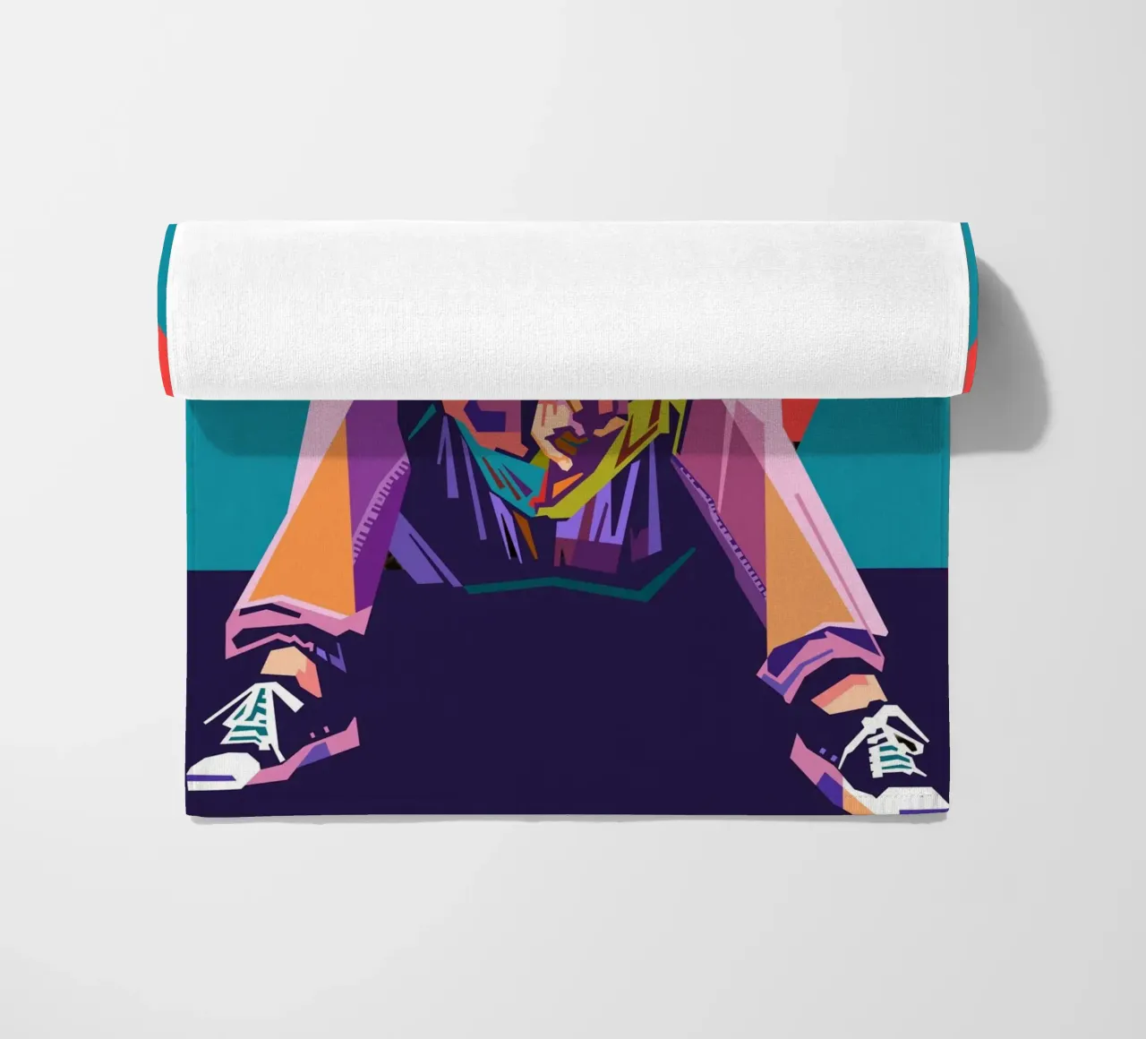 Ritratto pop art di Kurt Cobain telo mare da Hantamrata