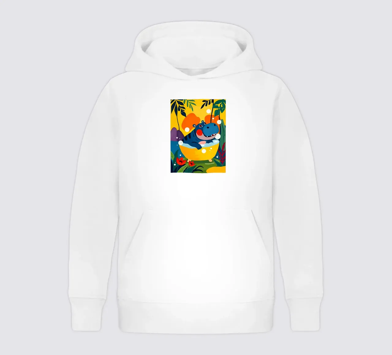 HIPPO IN BATH kids hoodie by ARTOMATIC