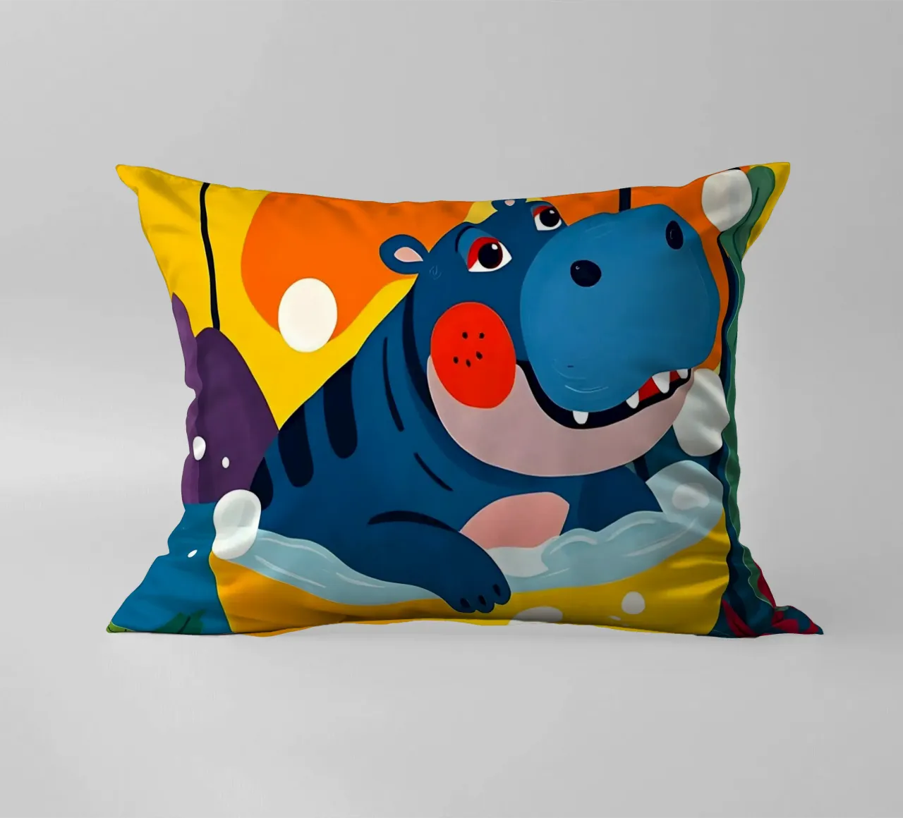 HIPPO DANS LE BAIN coussin de ARTOMATIC
