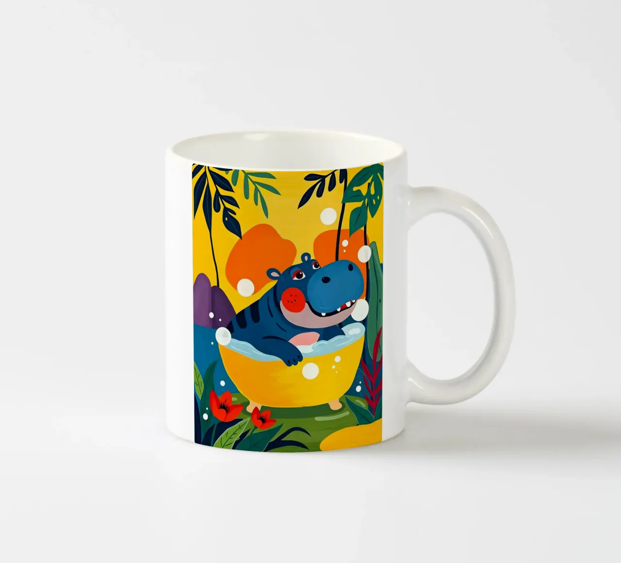HIPPO IN BATH ceramic mug by ARTOMATIC