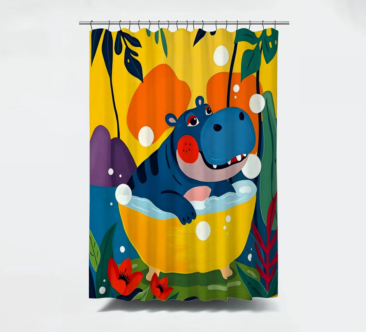 HIPPO EN BAÑO cortina de baño de ARTOMATIC
