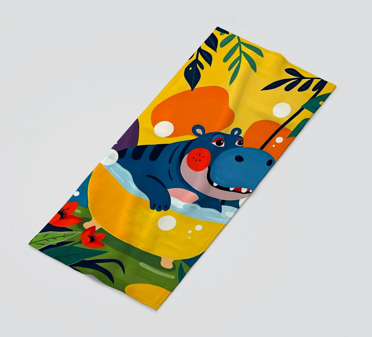 HIPPO DANS LE BAIN serviette de plage de ARTOMATIC