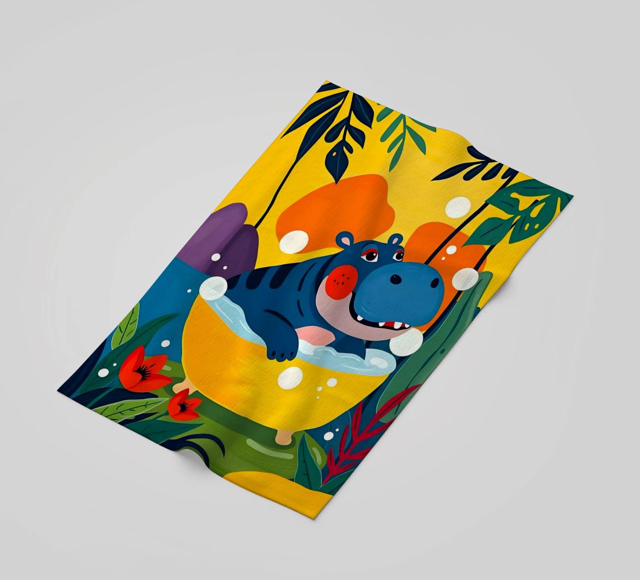 HIPPO DANS LE BAIN serviette de plage de ARTOMATIC