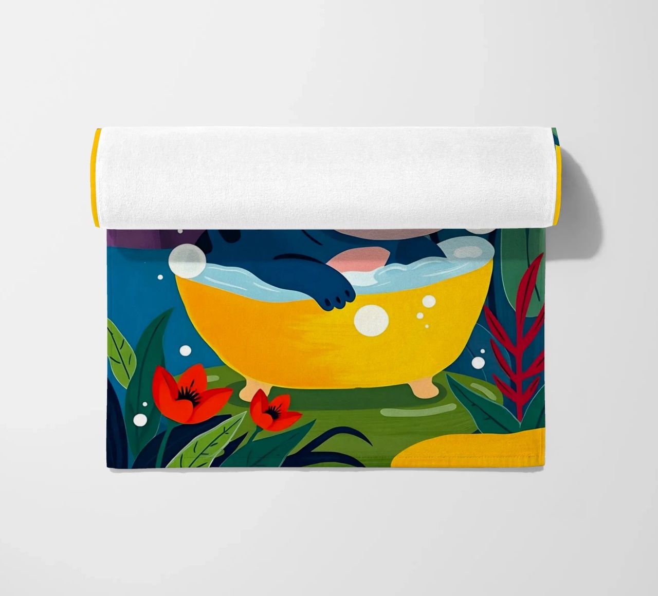 HIPPO DANS LE BAIN serviette de plage de ARTOMATIC