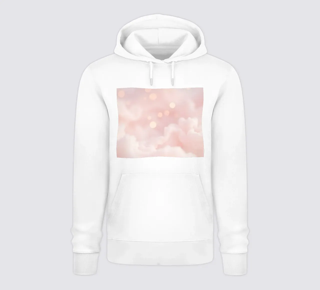 Sfondo astratto rosa tenue con nuvole soffici e delicate felpa con cappuccio da DesignDoodle