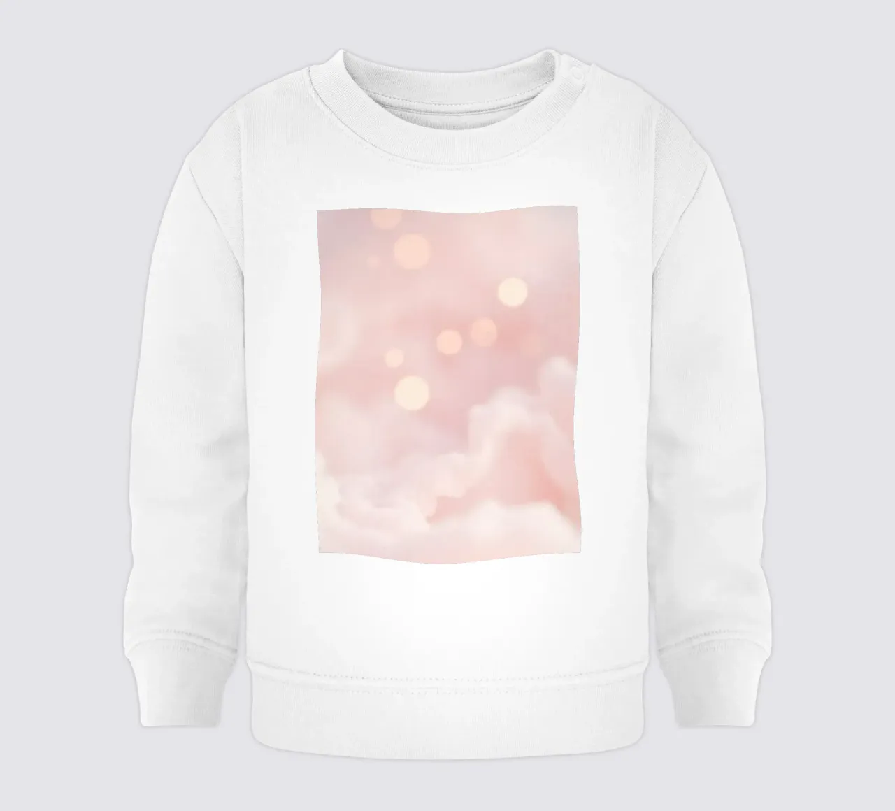 Sfondo astratto rosa tenue con nuvole soffici e delicate felpa neonato da DesignDoodle