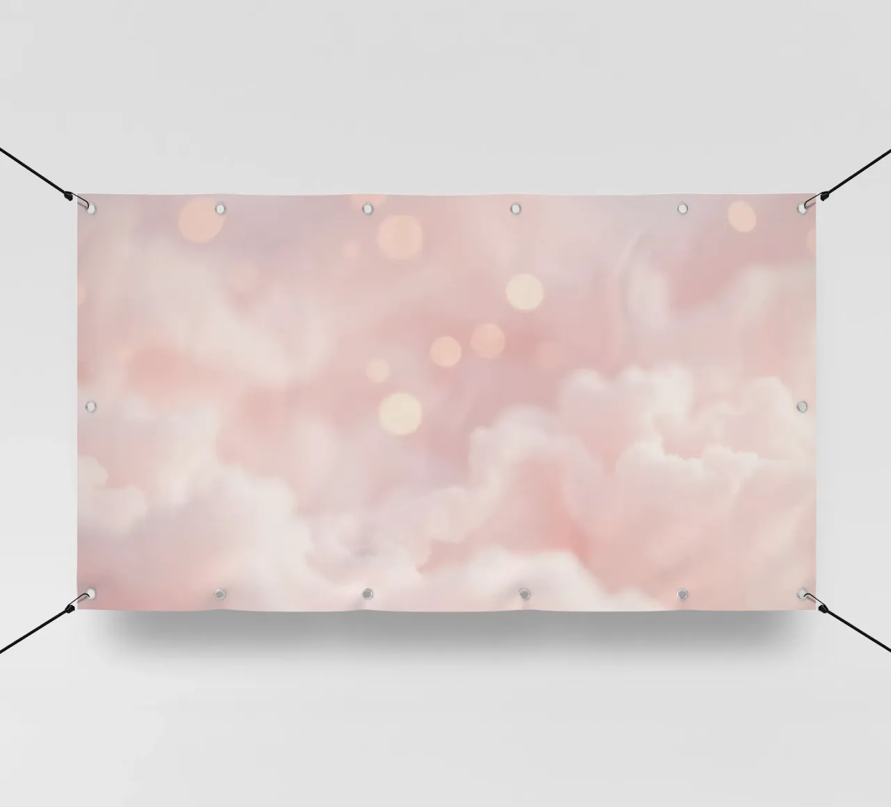 Soft pink abstract background with fluffy clouds and gentle pvc cover by DesignDoodle