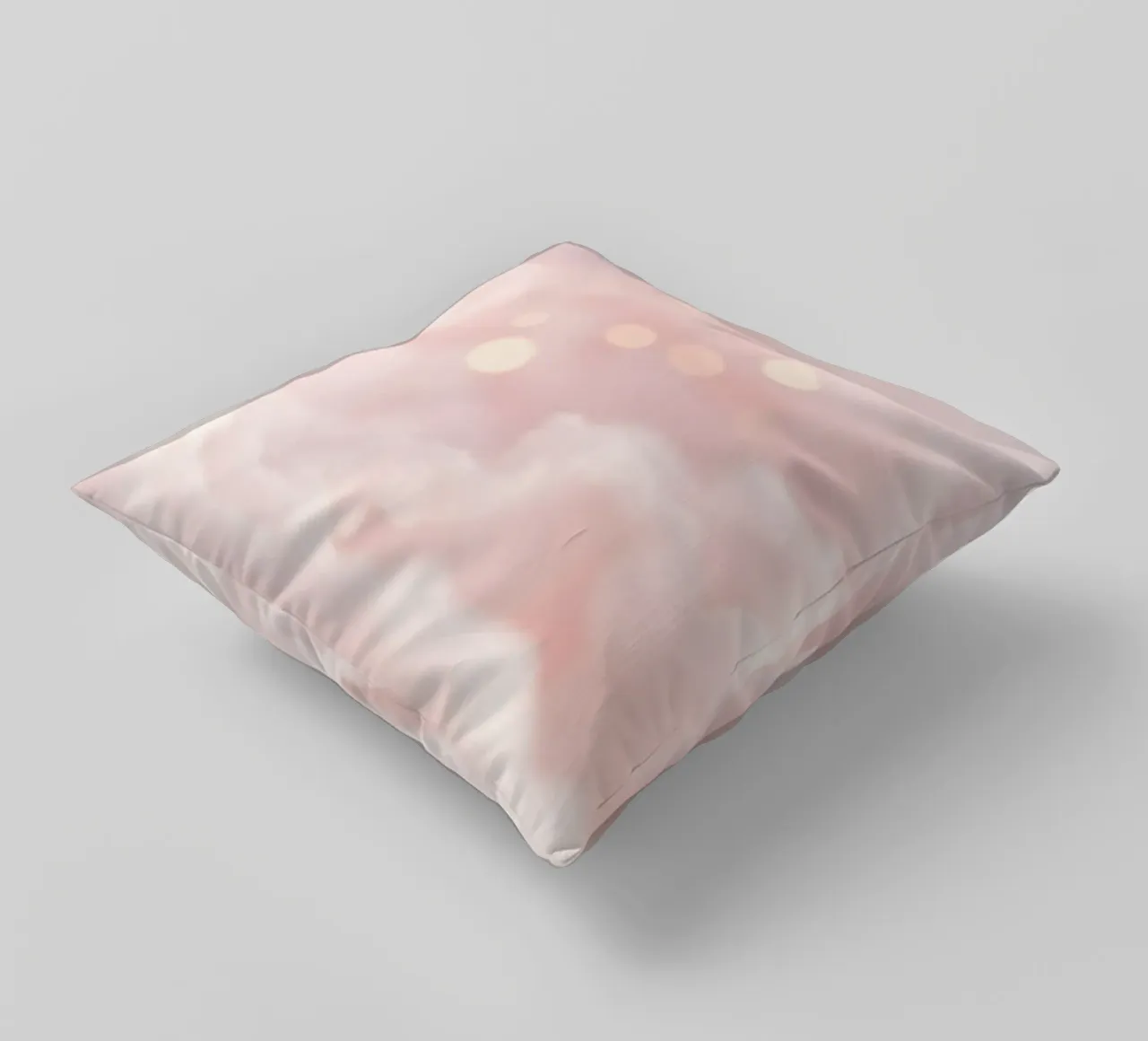 Soft pink abstract background with fluffy clouds and gentle decorative cushion by DesignDoodle