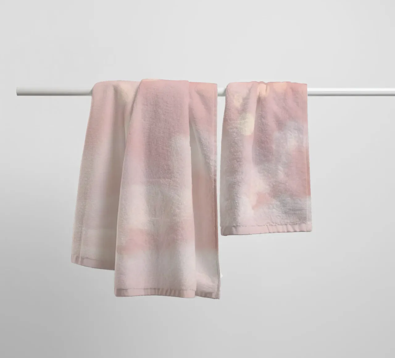 Soft pink abstract background with fluffy clouds and gentle towel by DesignDoodle
