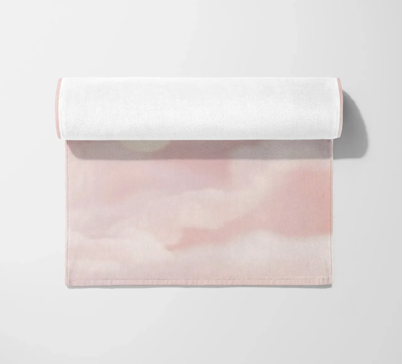 Soft pink abstract background with fluffy clouds and gentle beach towel by DesignDoodle