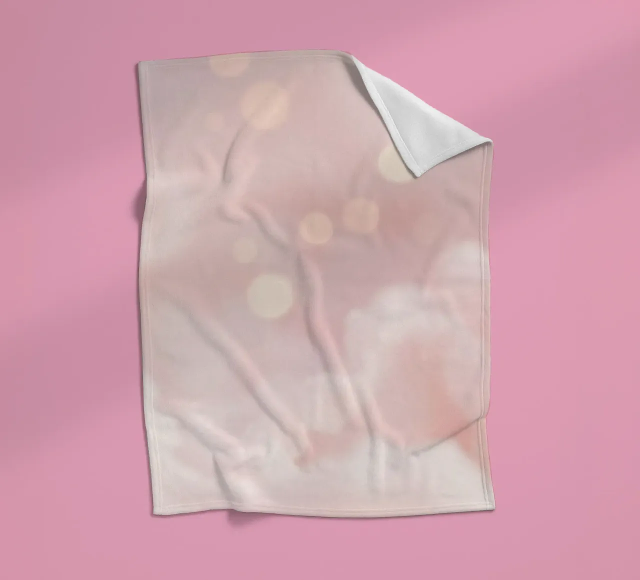 Soft pink abstract background with fluffy clouds and gentle fleece blanket by DesignDoodle