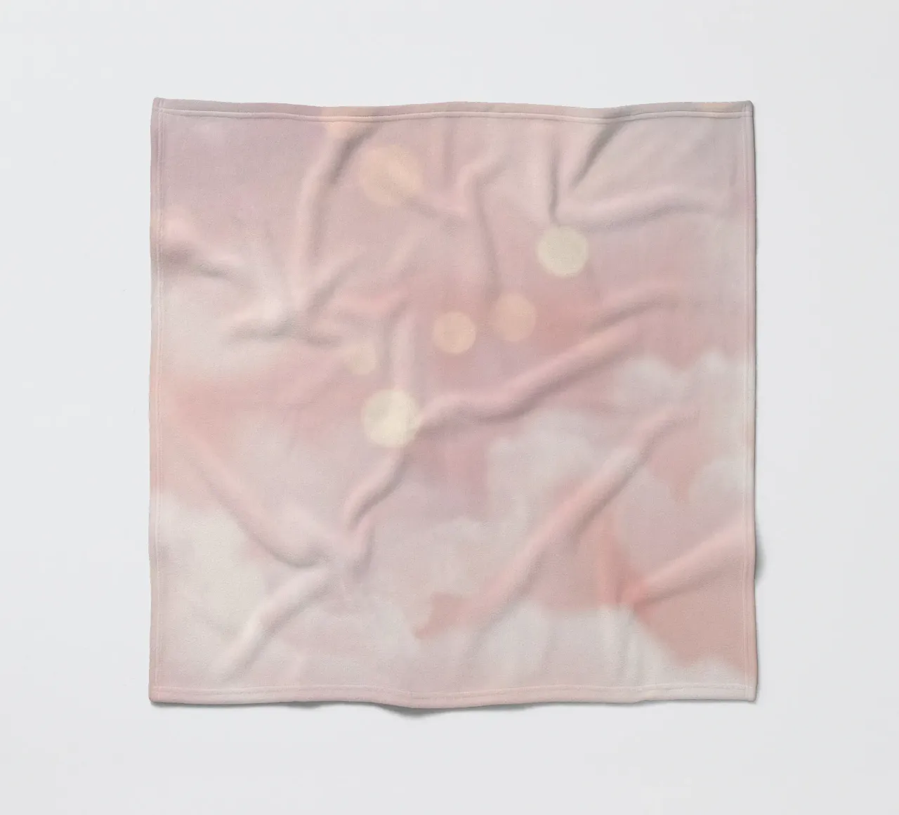 Soft pink abstract background with fluffy clouds and gentle fleece blanket by DesignDoodle