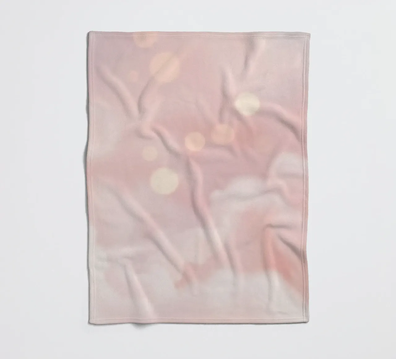Soft pink abstract background with fluffy clouds and gentle fleece blanket by DesignDoodle