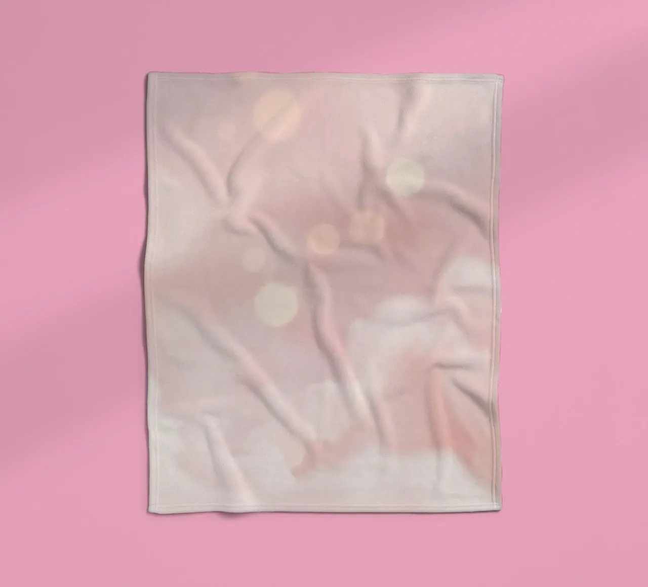 Soft pink abstract background with fluffy clouds and gentle fleece blanket by DesignDoodle