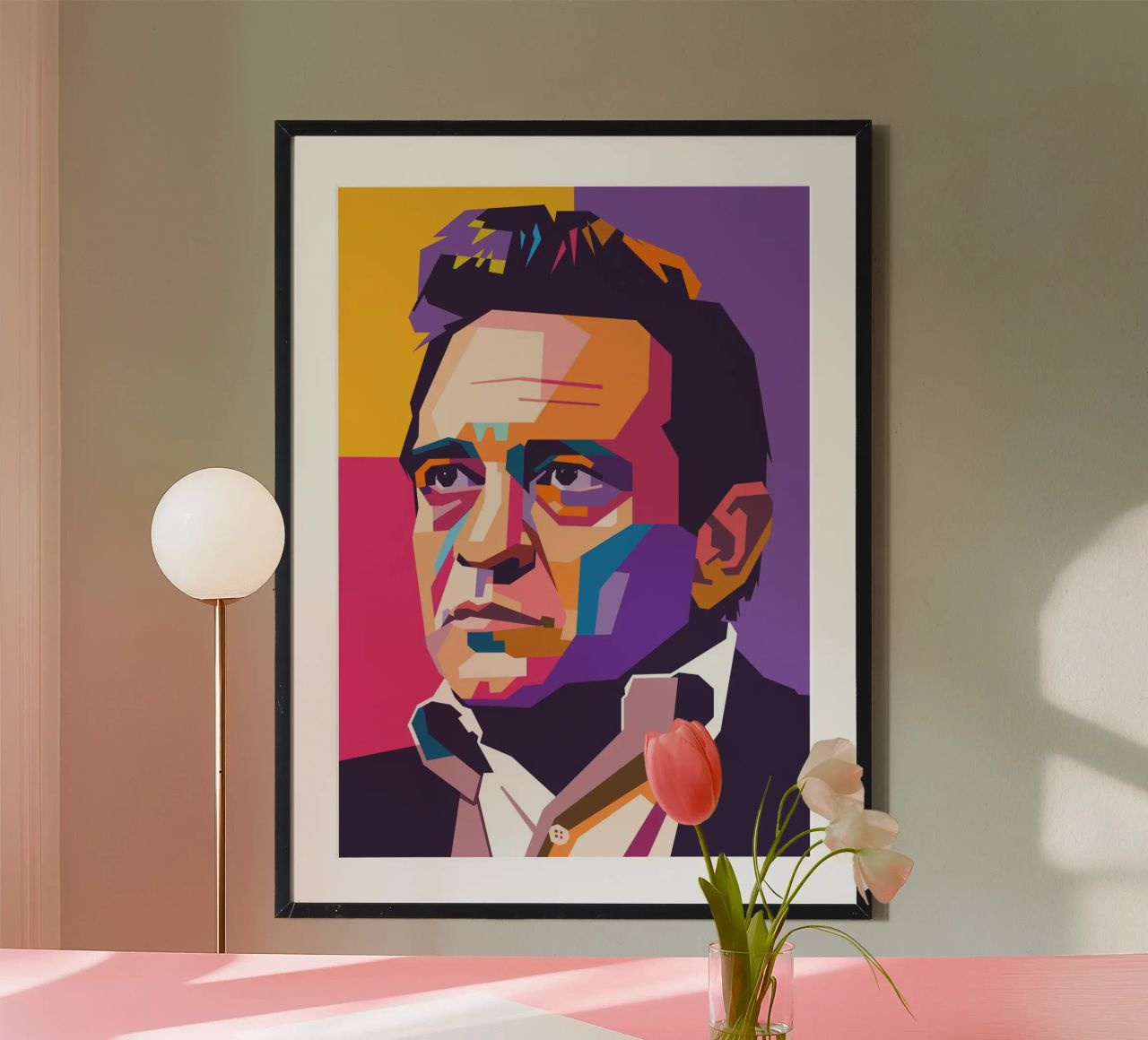Portrait pop art de Johnny Cash poster de Hantamrata