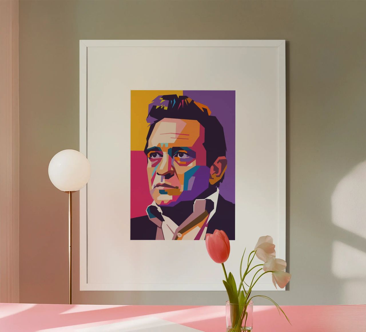 Portrait pop art de Johnny Cash poster de Hantamrata