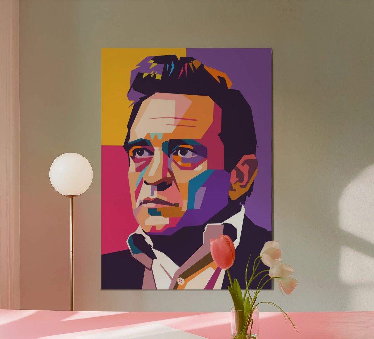 Portrait pop art de Johnny Cash poster de Hantamrata