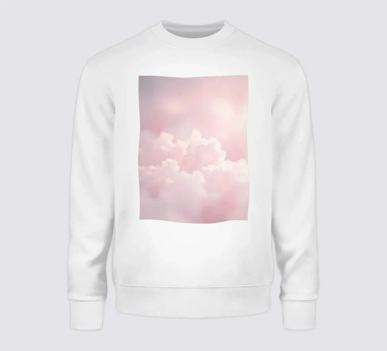 Soft pastel clouds create a serene abstract background sweatshirt by DesignDoodle